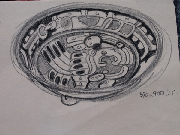 Alberto Beltrán - Drawing of  Ancient Mayan Pottery P2811