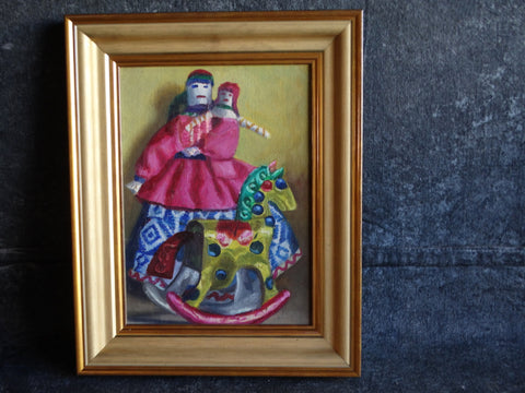 Alfonso Tirado Still Life of Mexican Doll Oil on Board P2828