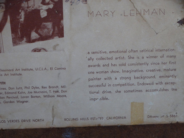 Mary Anna Lehman - Enchanted Forest - circa 1950s Oil on Board P2850
