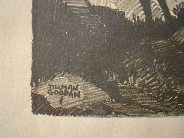Tillman Goodan 1939 lithograph with hand decoration