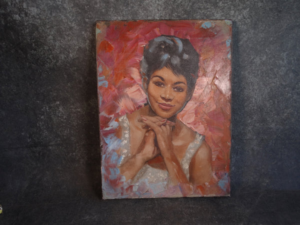 Unsigned Portrait of Dee Dee Sharp Oil on Canvas c 1960 P2864
