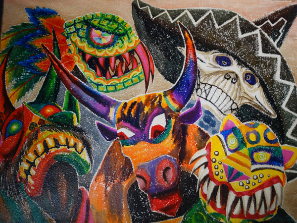 Jose Perea - Festival Masks - Watercolor c 1955 P2876