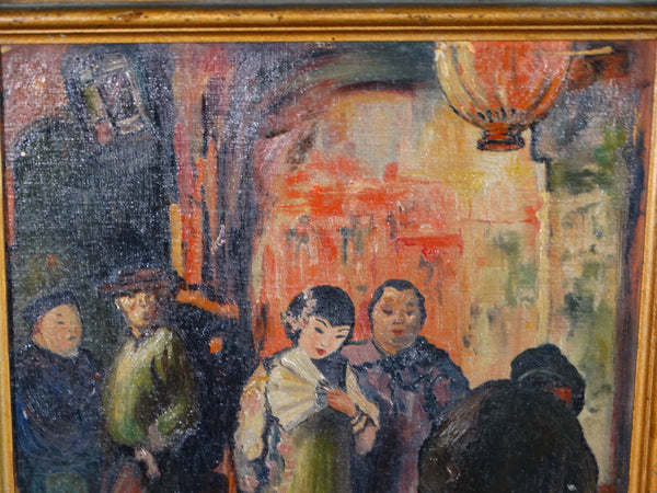 Beatrice Jackson - At the Chinese Market - Oil on Board 1920s - P2884