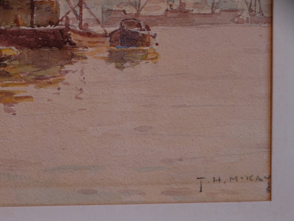 Thomas Hill McKay (1875-1941) - San Pedro Harbor - Watercolor -1930s P2885