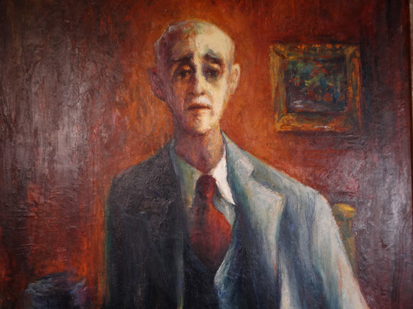 Burr Singer - Portrait of an Old Friend - Oil on Masonite c 1940s P2890