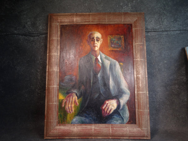 Burr Singer - Portrait of an Old Friend - Oil on Masonite c 1940s P2890