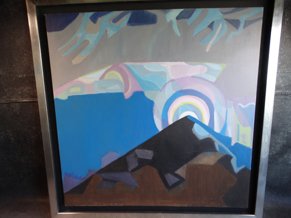 Anya Fisher (1905-1992) Abstract Landscape - The Mountain - Oil on Canvas P2899