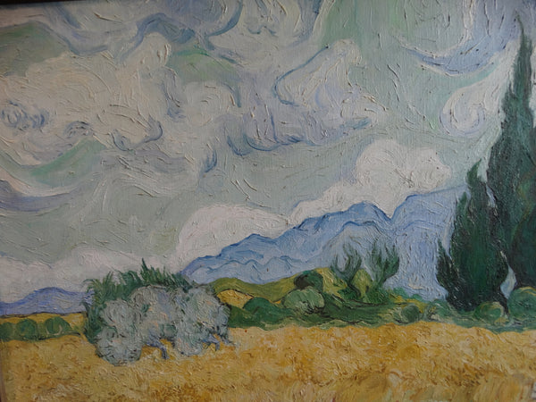 A. Paddia - Van Gogh's Wheatfield with Cypresses - Oil on Canvas Copy P2900