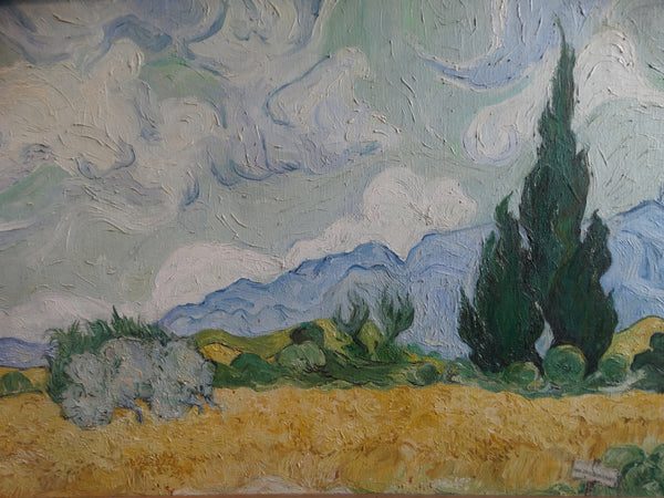A. Paddia - Van Gogh's Wheatfield with Cypresses - Oil on Canvas Copy P2900