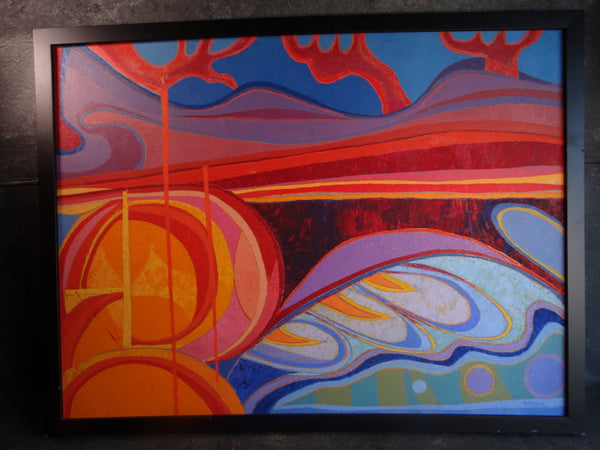 Walt Peregoy Abstract oil on Board P2917