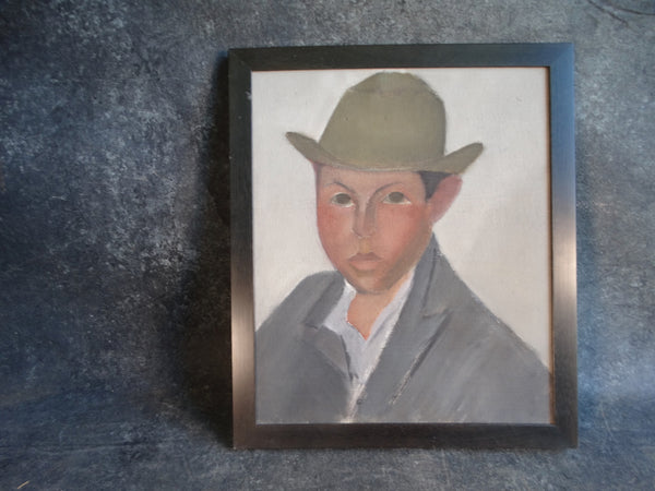 Jan Zach (1914-1986) - Boy In Hat - Oil on Canvas c 1940s P2921