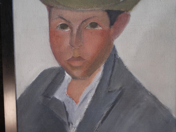 Jan Zach (1914-1986) - Boy In Hat - Oil on Canvas c 1940s P2921