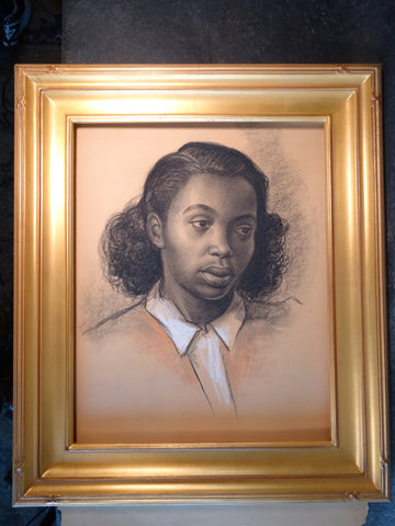David Hendrickson - Portrait of a Young African-American Woman - Drawing P2951