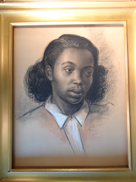 David Hendrickson - Portrait of a Young African-American Woman - Drawing P2951