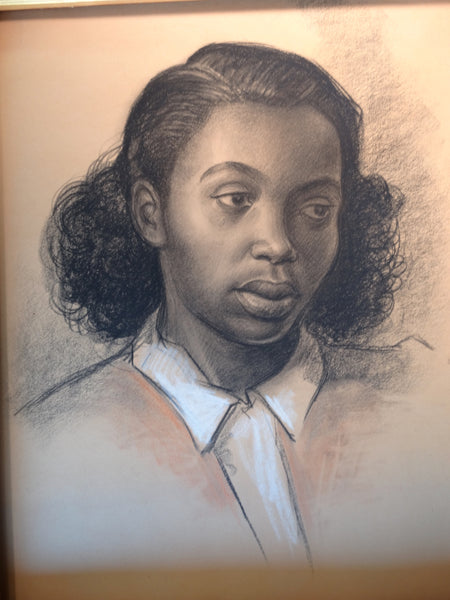 David Hendrickson - Portrait of a Young African-American Woman - Drawing P2951