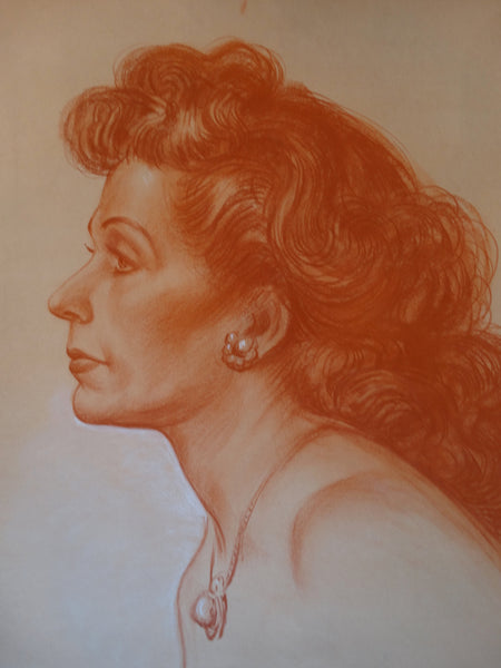 David Hendrickson - Portrait of a Red Head, 1940s - Drawing P2954
