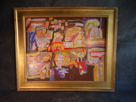 Sherry Schrut - Modernist Abstract Oil on Board - P2959