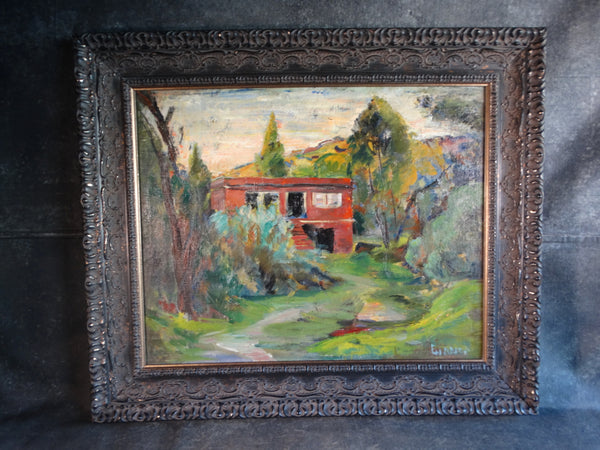 Ejnar Hansen - Santa Barbara Hillside - 1935 - Oil on Board Mounted Canvas P2997