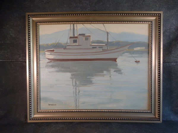 Sam Hyde Harris - Harbor Scene - Oil on Board P3009