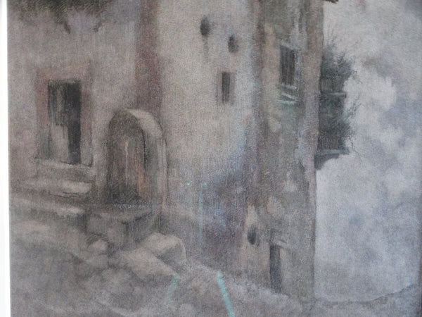 Maria Pepa LaMarque - Cityscape: A Tower House - Mixed Media on Paper P3011