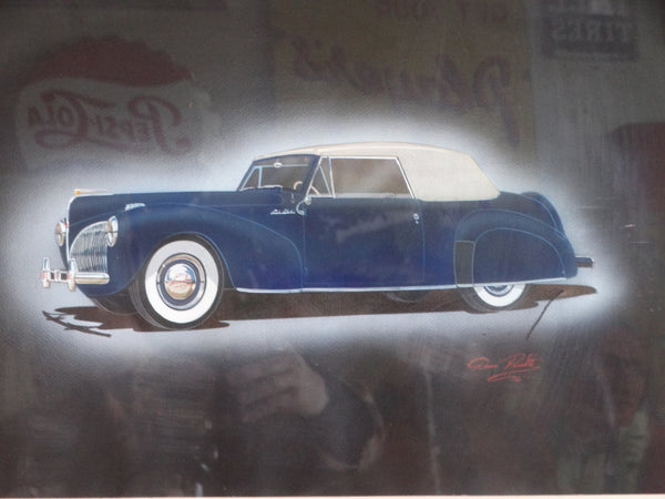 Dom Pacitti -  1940 Lincoln Continental - Gouache & Airbrush on Paper - 1976 - P3024