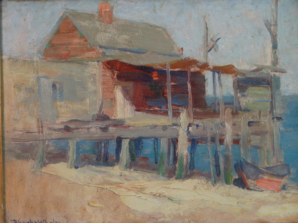 Eva Blanche Whelan (1889-1974) A Fish House - Oil on Board P3030