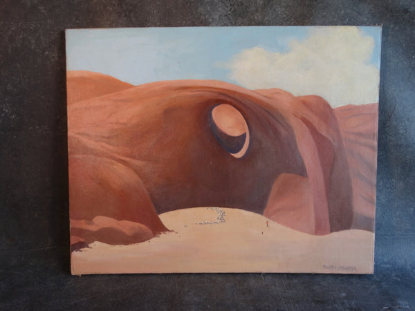 Barry Atwater -Navajo Sheep, Monument Valley - New Mexican Landscape 1930s - Oil on Canvas P3051