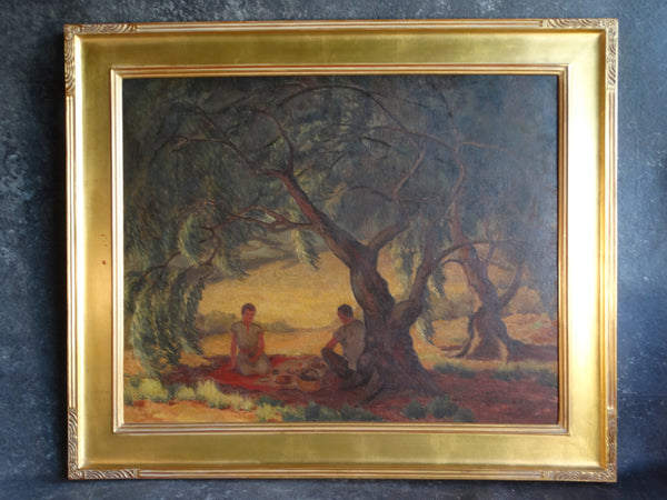 Louise Everett Nimmo (1899-1959) - The Picnic - Oil on Canvas c1930 P3093