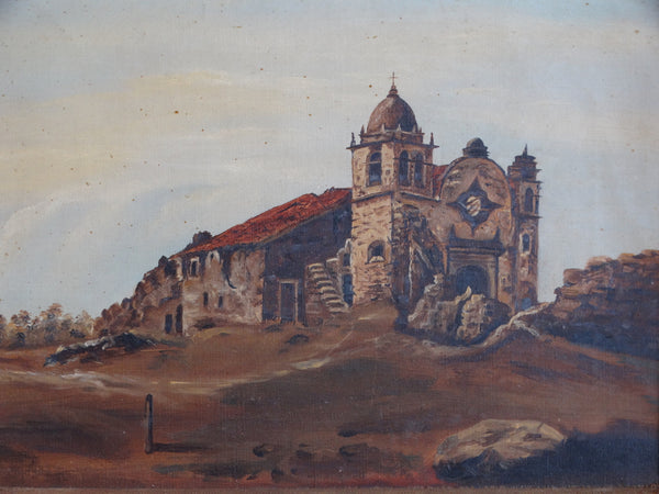 The Ruins of Carmel Mission - Oil on Canvas P3097