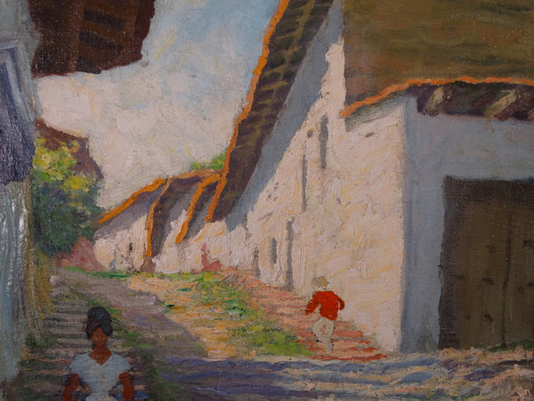 Alfonso Xavier Peña (1903-1964) - Mexican Village Scene - The Stairs - P3119