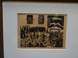 W. H. Brown Block Print “Indian Funeral”