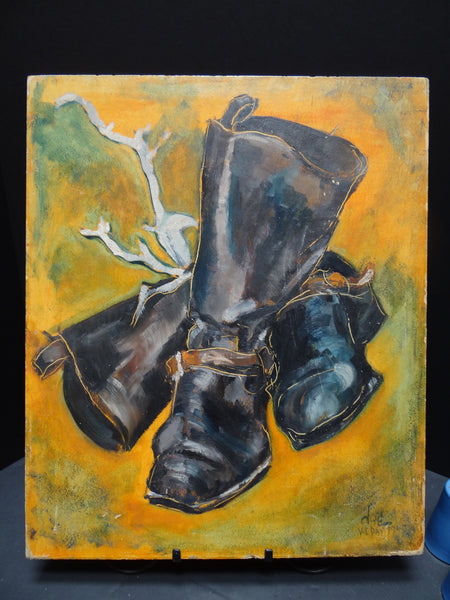 Jae Carmichael 1925-2005 Modernist Still Life “Boots”