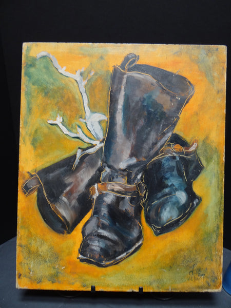 Jae Carmichael 1925-2005 Modernist Still Life “Boots”