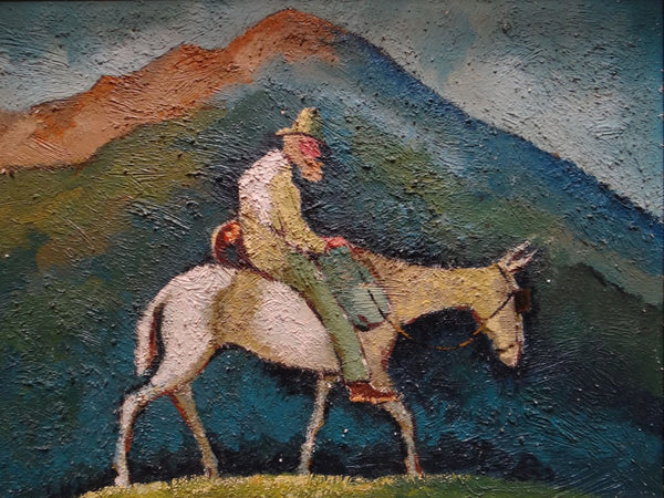 California Modernist Man on a Mule