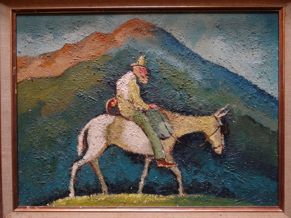 California Modernist Man on a Mule