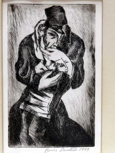 Boris Deutsch (1892 – 1978) Etching Man with Goat 1929