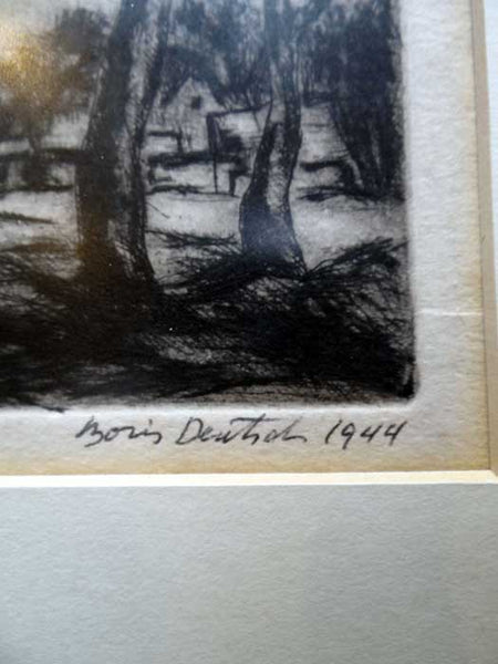 Boris Deutsch California Landscape Etching 1944