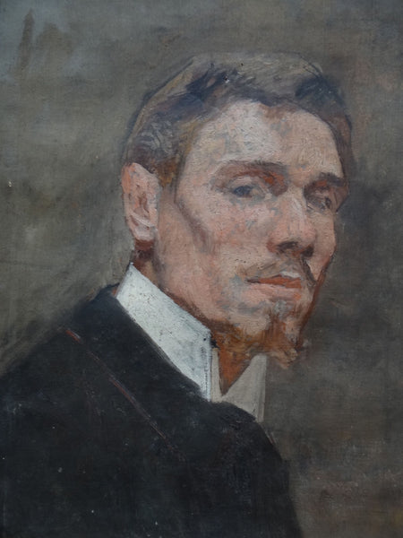 Portrait of a Man, oil sketch on canvas, attributed to Rupert Bunny c.1900 P463