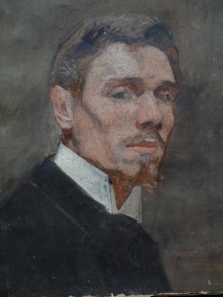 Portrait of a Man, oil sketch on canvas, attributed to Rupert Bunny c.1900 P463