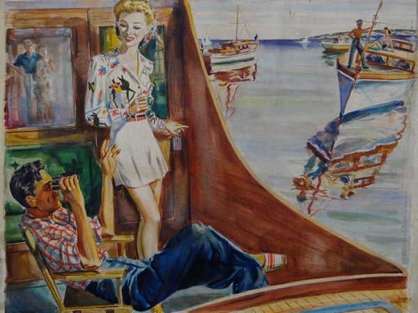 Joseph L Deitch Fashion Illustration 1940s: California Sportswear: Boating Togs