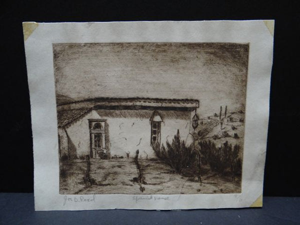 Joe Reed (1916 – 1963) Etching Titled Spanish House