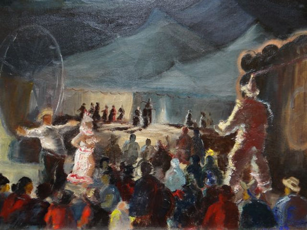 Alfred C. Ybarra Circus Painting: Oil on Board P699