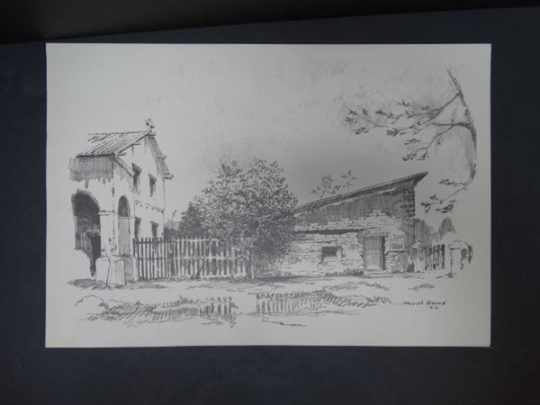 Frederic Watts Litho: Old California Country House