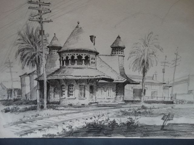 Frederic Watts Drawing: Pasadena Raymond Station