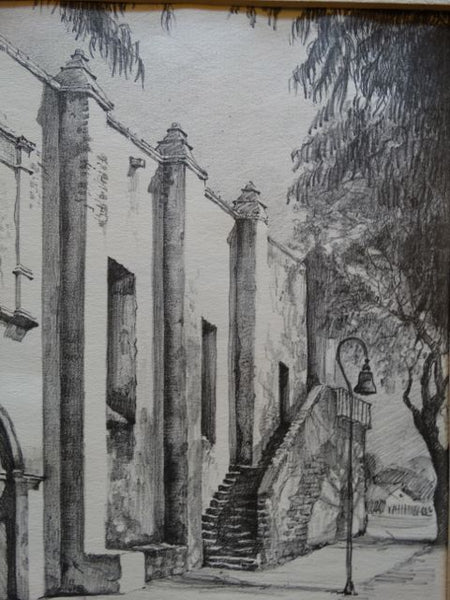 Original Frederic Watts drawing, San Gabriel Mission