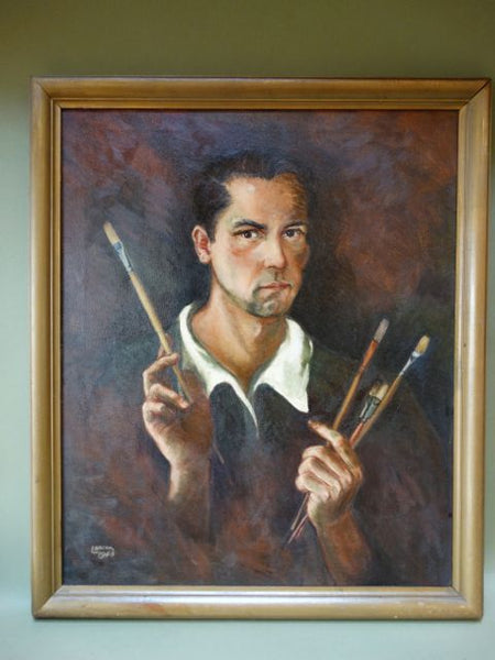 Leonard Charles Kazor Self Portrait Oil On Canvas 1942 P847