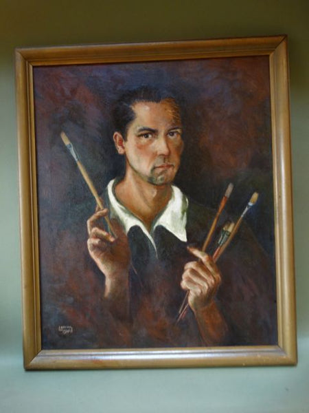 Leonard Charles Kazor Self Portrait Oil On Canvas 1942 P847