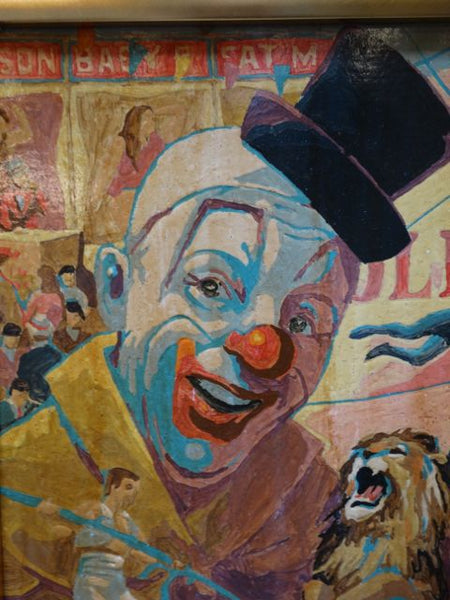 Cole Bros Circus Pop/Illustration Art Oil On Board 1960s