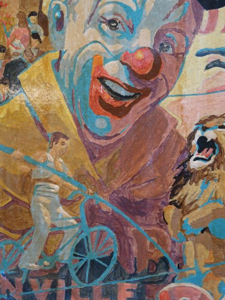 Cole Bros Circus Pop/Illustration Art Oil On Board 1960s