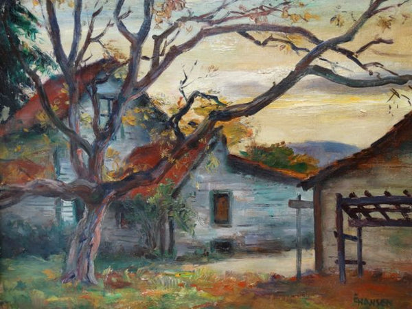 Autumn Farmhouse Ejnar Hansen (1884 – 1965) 1930s-40s Oil on Canvas
